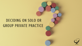 Deciding on Solo or Group Private Practice | Image showing a question mark | Practice of the Practice Blog | Mental Health Article for Clinicians