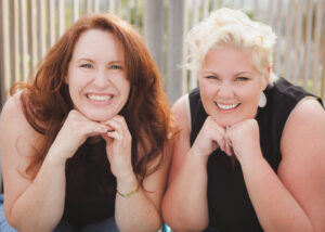 A photo of Kelly Higdon and Miranda Palmer is captured on The Practice of the Practice Podcast. They are the founders of ZynnyMe, and they help other therapists build a successful private practice and a happy life.