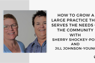 An image of Jill Johnson-Young and Sherry Shockey-Pope is captured. The are co-owners of Central Counseling Services in Riverside, Murrieta and Corona California, and the non-profit, a non profit, CCS Wellness. Jill and Sherry are featured on Grow a Group Practice, a therapist podcast.
