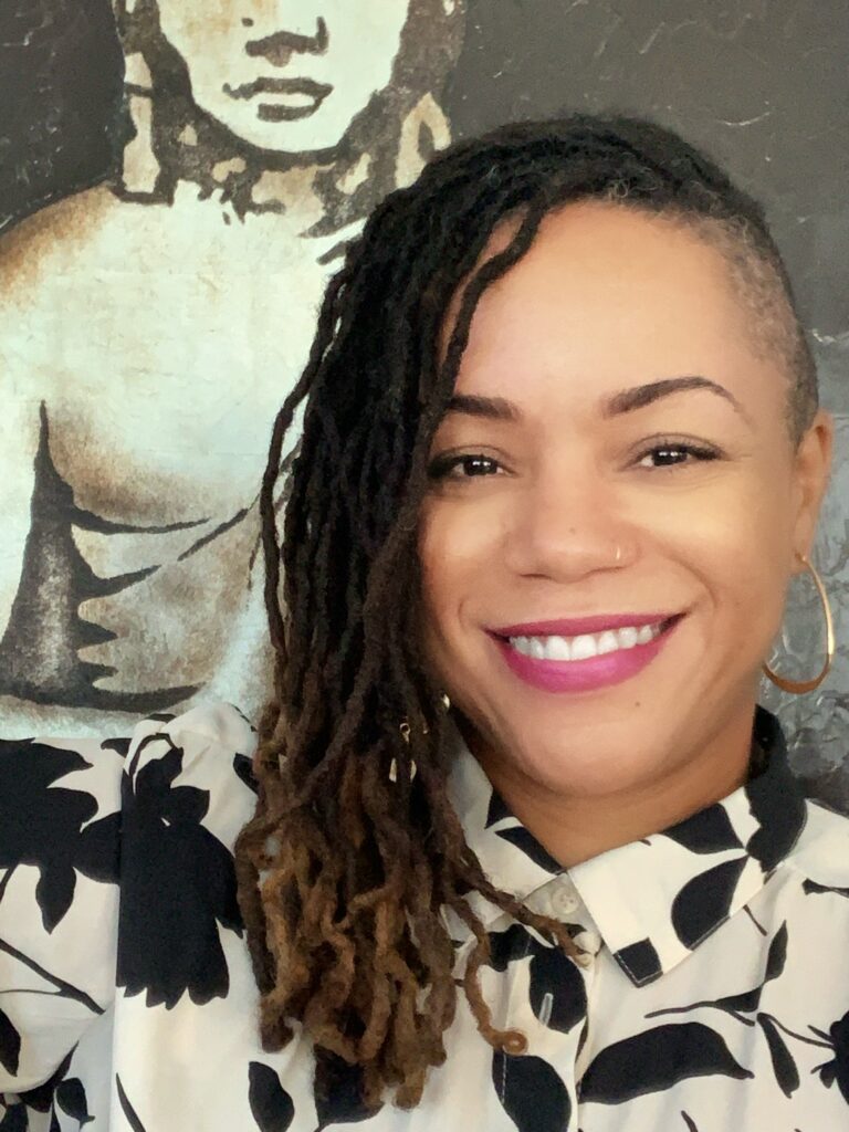 A photo of Dr. Chanté DeLoach is captured. She is an educator, scholar, and practicing psychologist. Dr. DeLoach is featured on Practice of the Practice, a therapist podcast.