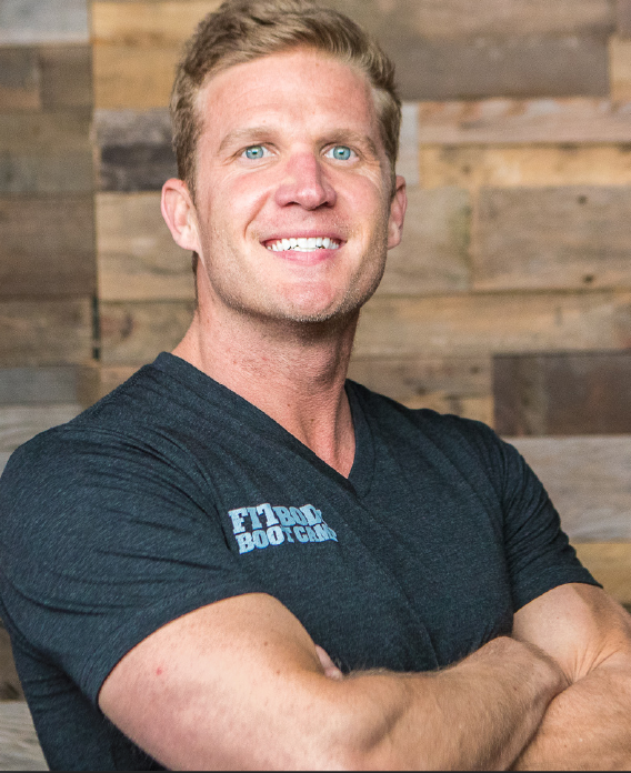 A photo of Bryce Henson is captured. He is the CEO of Fit Body Boot Camp, as well as a speaker and podcaster. Bryce is featured on the Practice of the Practice, a therapist podcast.