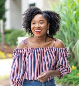 A photo of Keshia White is captured. She is a Brand & Web Designer for experienced coaches, consultants, and service providers. Keshia is featured on the Practice of the Practice, a therapist podcast.