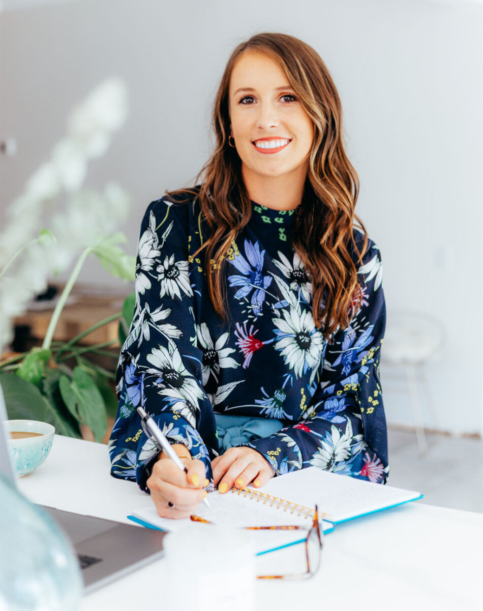 A photo of Carly Hill is captured. She is a LCSW and business strategist for clinicians. Carly is featured on Grow a Group Practice, a therapist podcast.