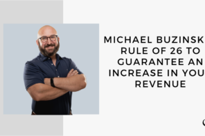 An image of Michael Buzinski is captured. He is the CEO and Founder of Buzzworthy and the author of the Rule of 26. Michael is featured on Practice of the Practice, a therapist podcast.