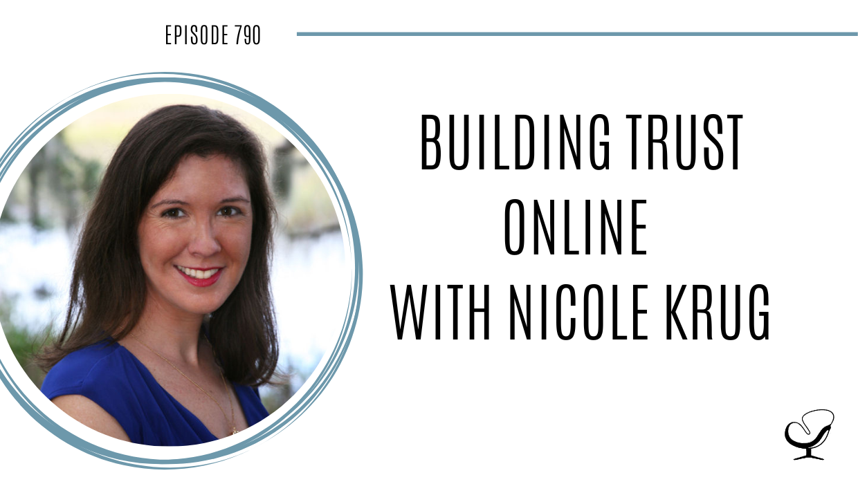 A photo of Nicole Krug is captured. She is a digital brand strategist focused on helping small businesses grow. Nicole is featured on the Practice of the Practice.