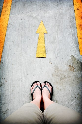 Photo of an arrow straight ahead showing how this blog gives practical tips to therapists starting a private practice.