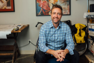 A photo of Chad Prevost is captured. He helps professionals with burnout reclaim their lives at Big Self School. He is a transition coach, a certified ontological coach, an LCP 360 facilitator, and an Enneagram coach. Chad is featured on the Practice of the Practice, a therapist podcast.